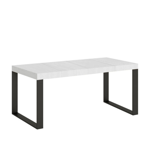 Tavolo allungabile 90/246x90 cm Tecno Premium bianco frassino gambe antracite