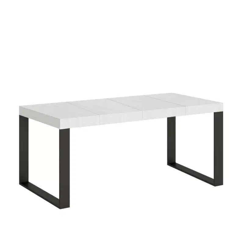 Tavolo allungabile 90/246x90 cm Tecno Premium bianco frassino gambe antracite - foto 1
