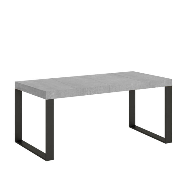 Tavolo allungabile 90/246x90 cm Tecno Premium cemento gambe antracite