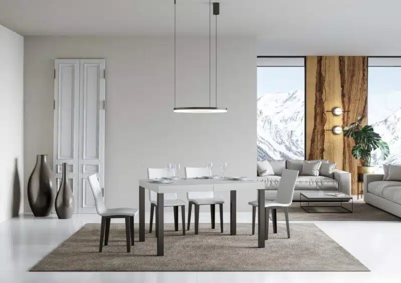 Tavolo allungabile 130/234x90 cm Everyday bianco frassino gambe antracite - foto 2