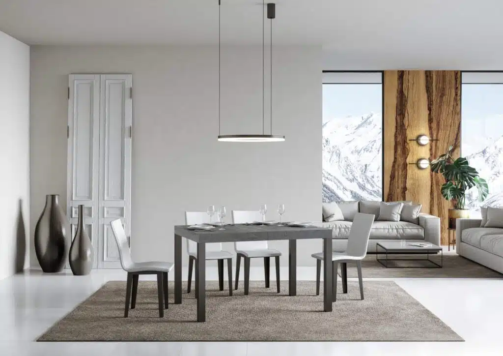 Tavolo allungabile 140/224x80cm Everyday cemento gambe antracite - foto 2