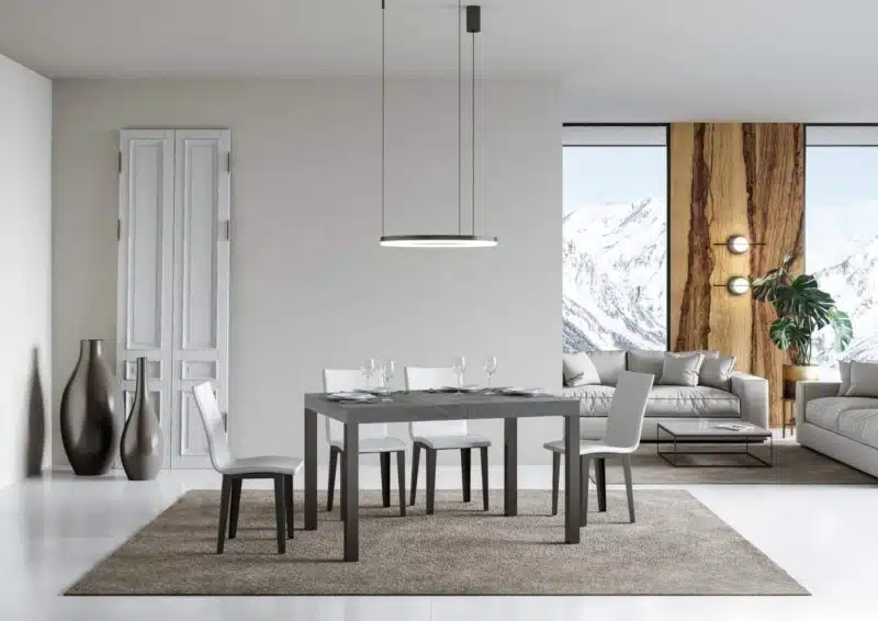 Tavolo allungabile 140/224x80cm Everyday cemento gambe antracite - foto 2