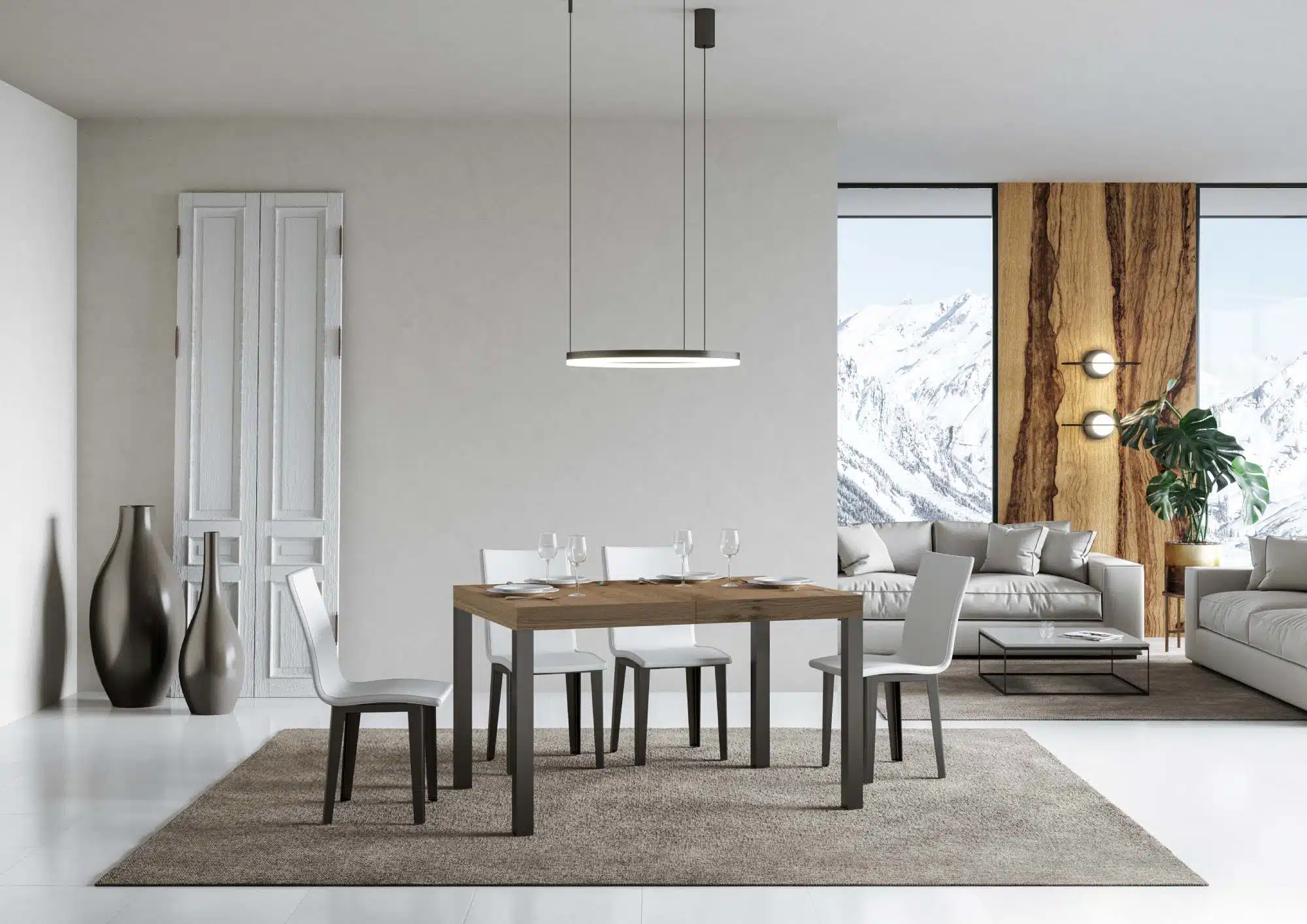 Tavolo allungabile 130/234x90 cm Everyday quercia natura gambe antracite - immagine 2