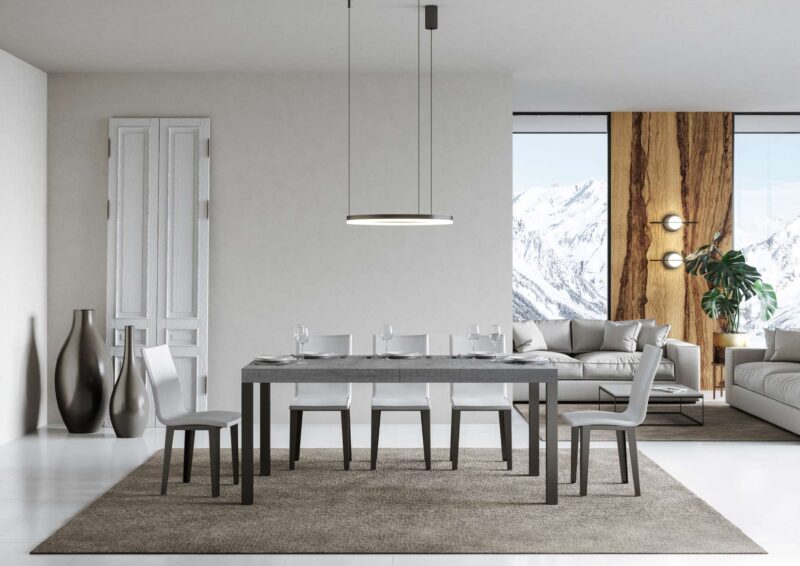 Tavolo allungabile 160/420x90 cm Everyday cemento gambe antracite - immagine 2
