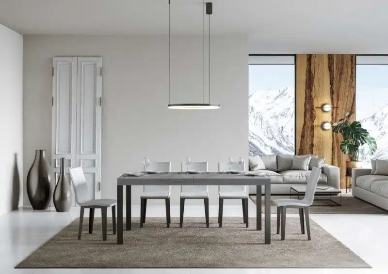 Tavolo allungabile 160/420x90 cm Everyday Premium cemento gambe antracite - foto 2