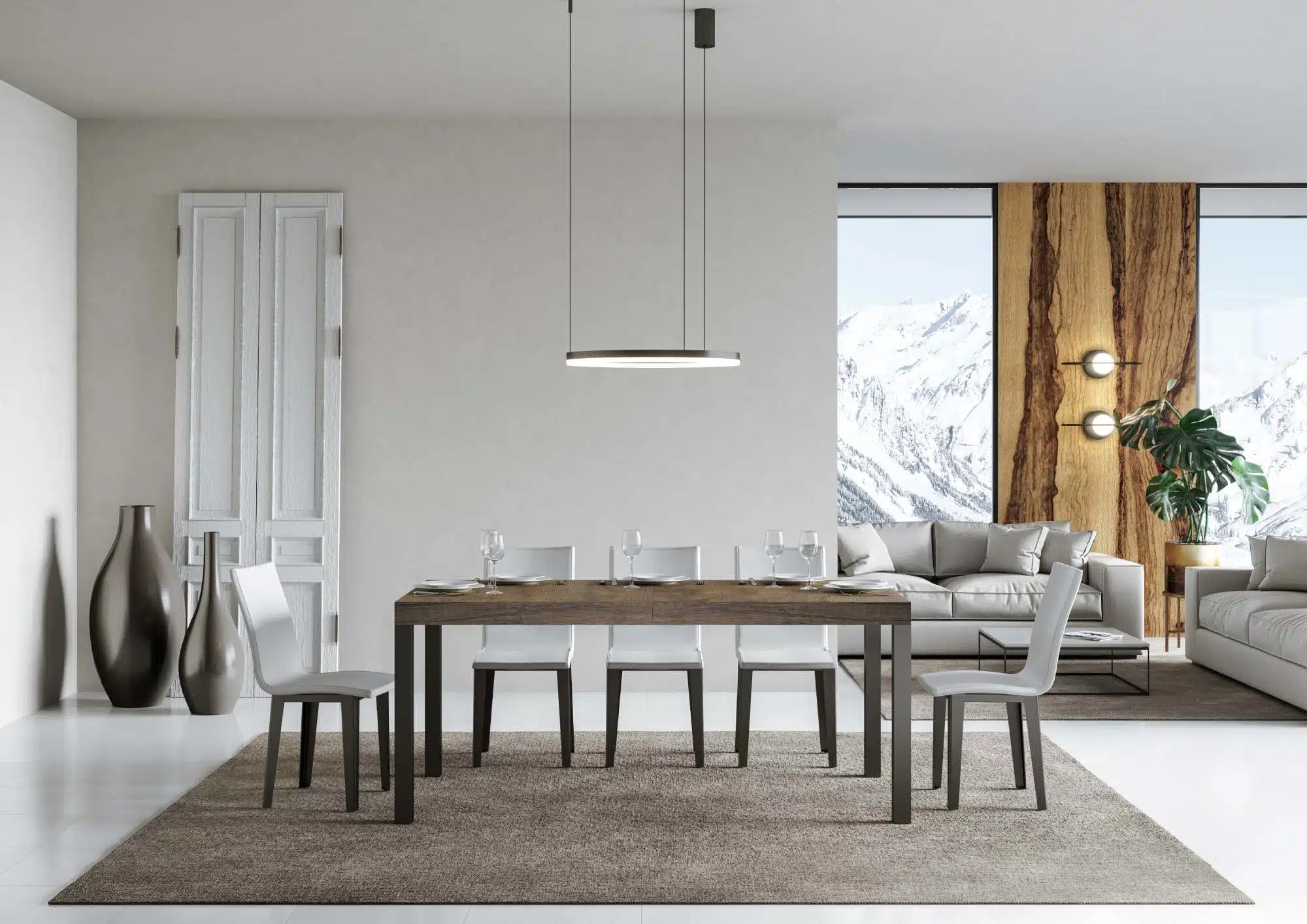 Tavolo allungabile 180/284x90 cm Everyday noce gambe antracite - immagine 2