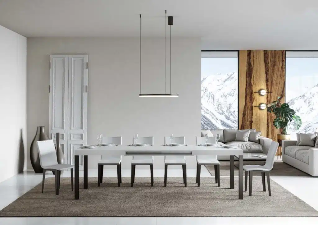 Tavolo allungabile 180/284x90 cm Everyday bianco frassino gambe antracite - foto 3