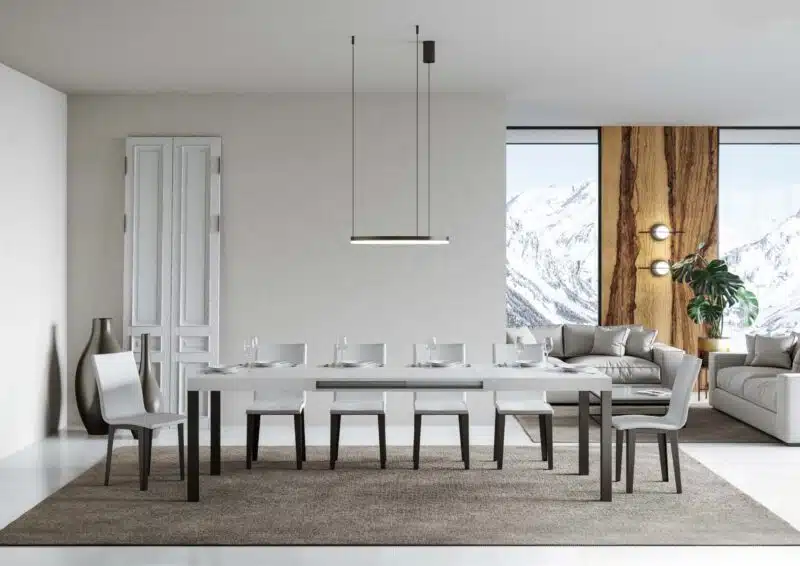 Tavolo allungabile 130/234x90 cm Everyday bianco frassino gambe antracite - foto 3