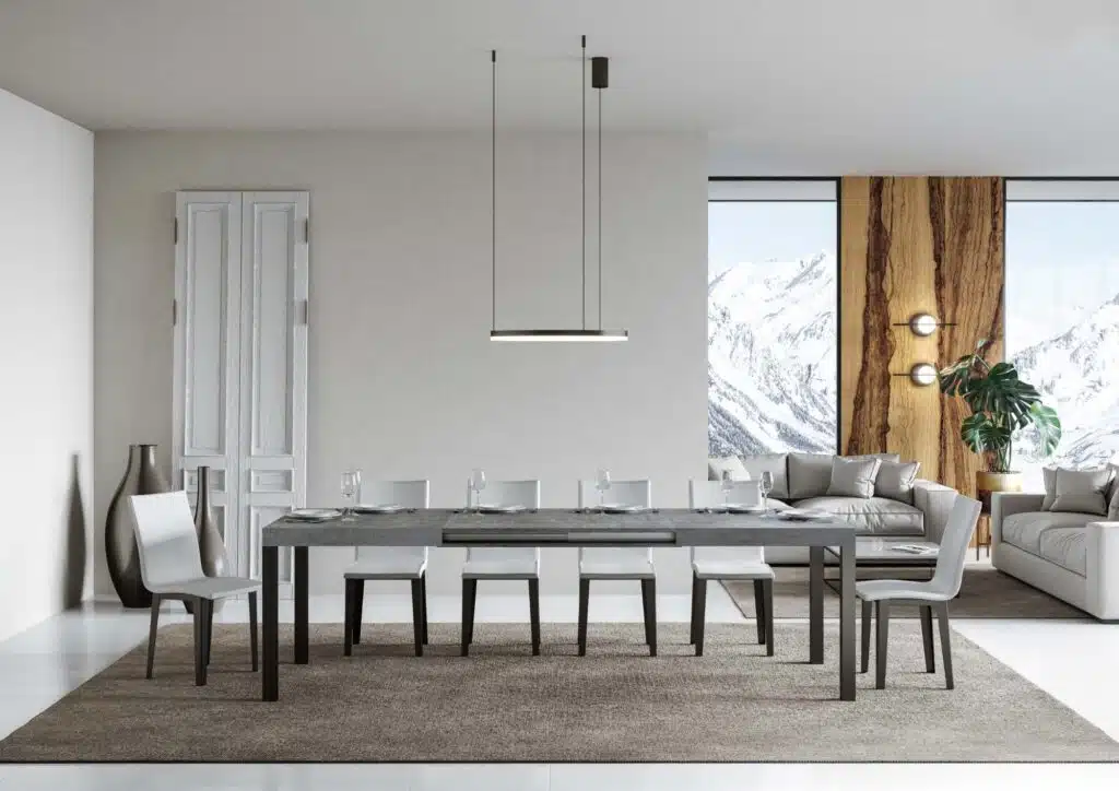 Tavolo allungabile 200/460x90 cm Everyday cemento gambe antracite - foto 3