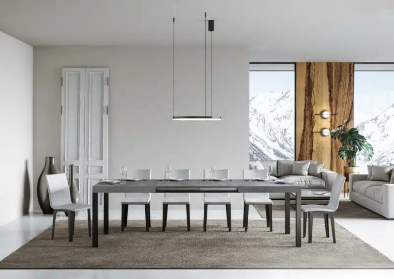Tavolo allungabile 200/460x90 cm Everyday cemento gambe antracite - foto 3