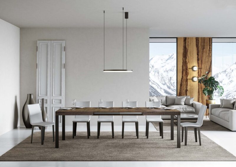 Tavolo allungabile 180/440x90 cm Everyday noce gambe antracite - immagine 3