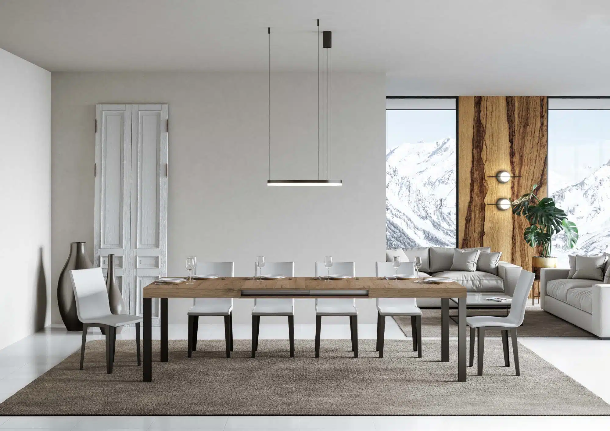 Tavolo allungabile 130/234x90 cm Everyday quercia natura gambe antracite - immagine 3