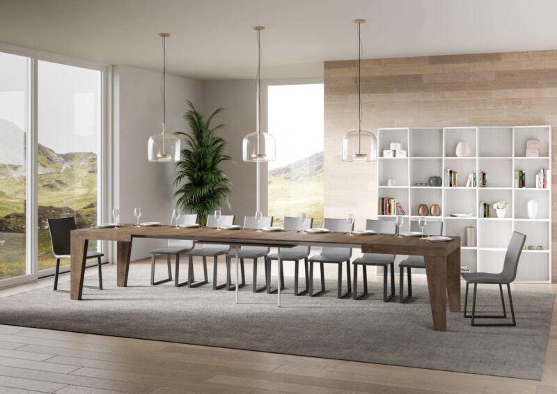 Tavolo allungabile 130/390x90 cm Naxy noce - immagine 3