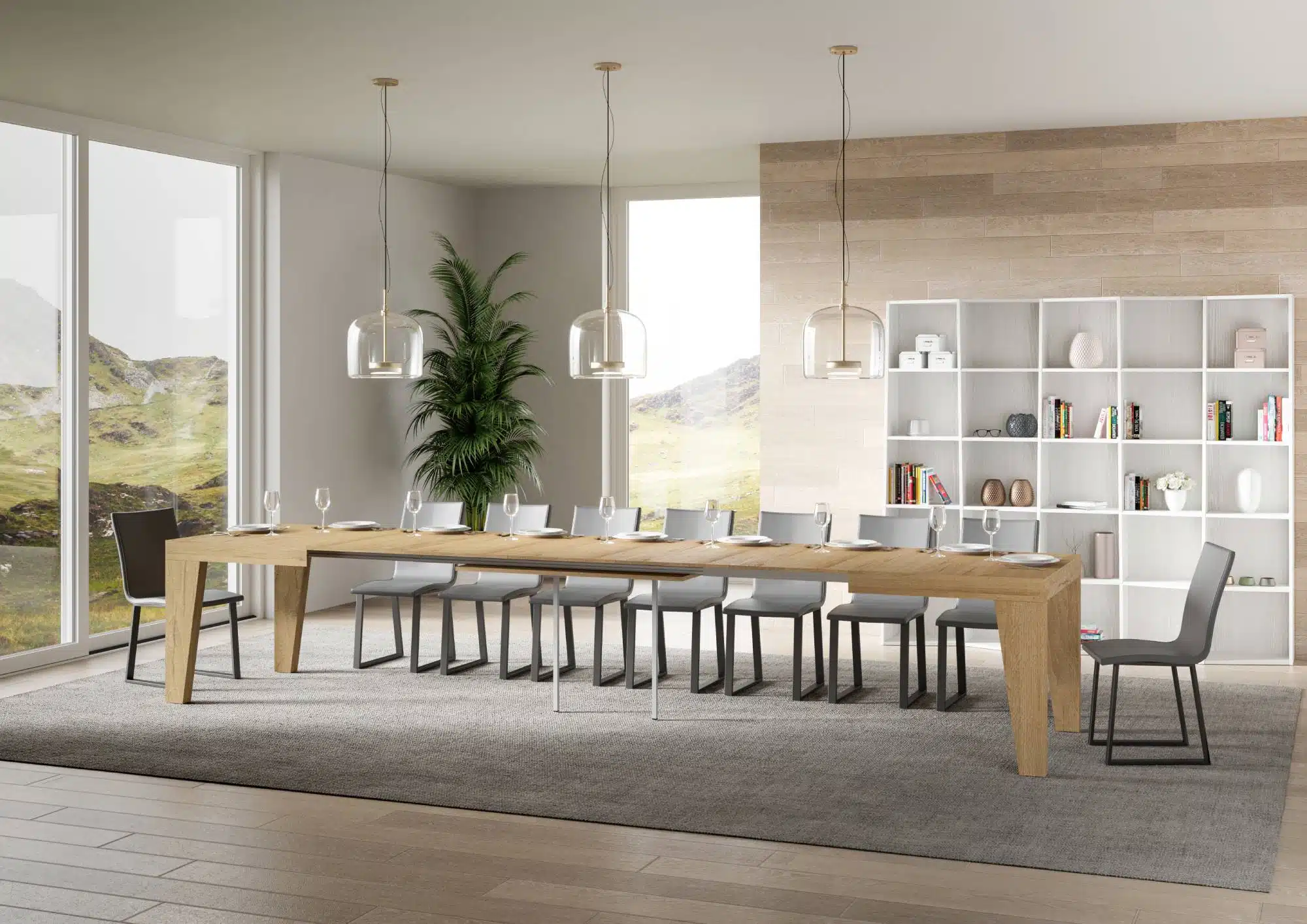 Tavolo allungabile 200/460x90 cm Naxy quercia natura - immagine 4