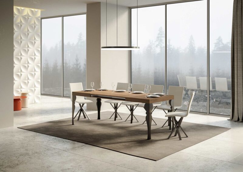 Tavolo allungabile 160/244x80 cm Paxon quercia natura gambe antracite - immagine 3