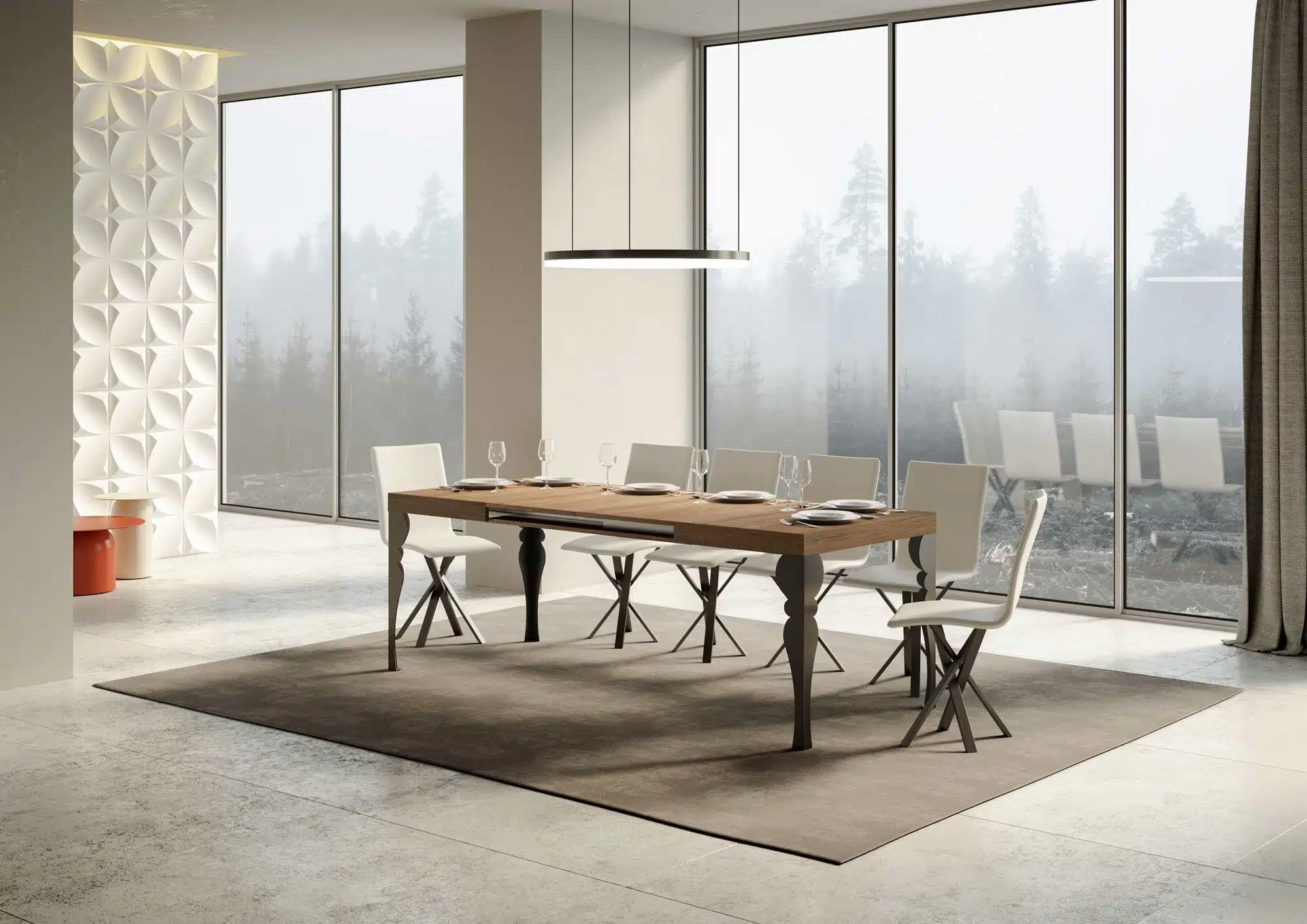 Tavolo allungabile 180/284x90 cm Paxon quercia natura gambe antracite - immagine 3