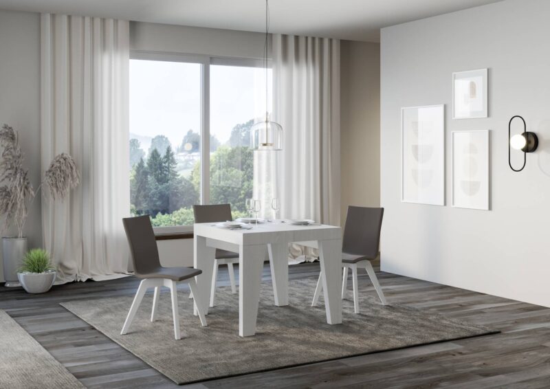 Tavolo allungabile 90/246x90 cm Naxy Premium bianco frassino - immagine 2