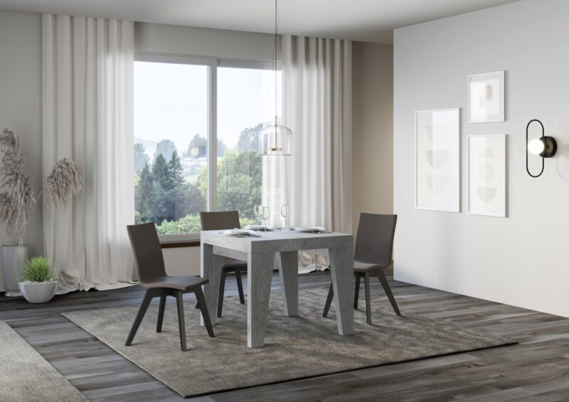 Tavolo allungabile 90/246x90 cm Naxy Premium cemento - immagine 2