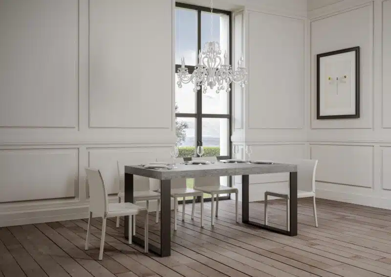 Tavolo allungabile 200/304x90 cm Tecno Premium cemento gambe antracite - foto 2