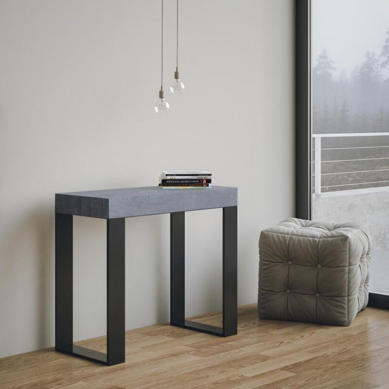 Consolle allungabile 90x40/196 cm Tecno Small cemento - immagine 2