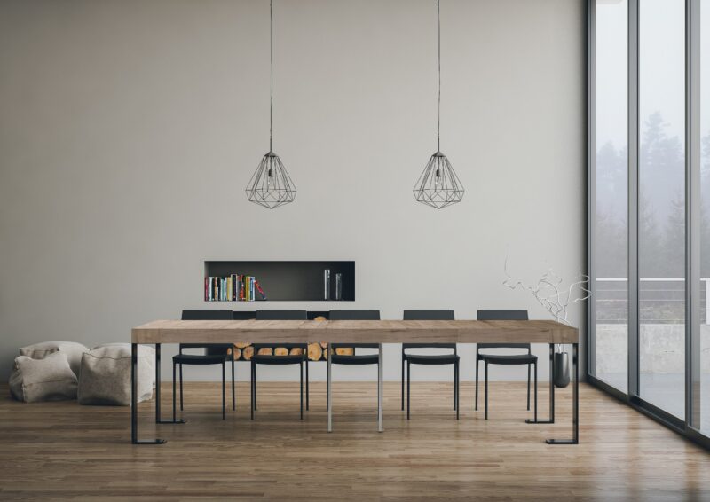 Consolle allungabile 90x40/300 cm Tecno Premium quercia natura - immagine 3