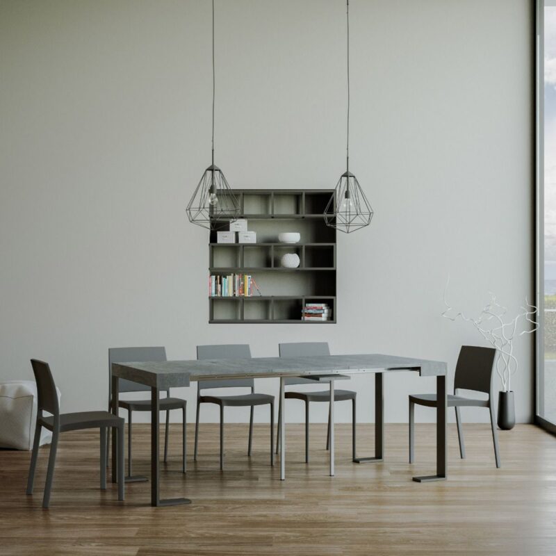 Consolle allungabile 90x40/300 cm Tecno cemento - immagine 3