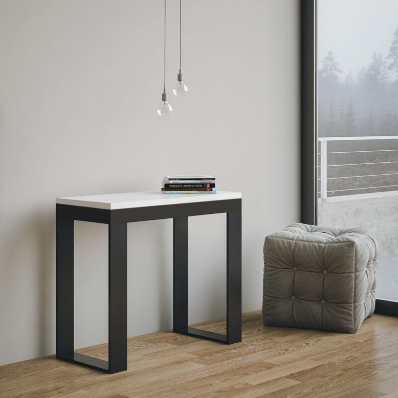 Consolle allungabile 90x40/196 cm Tecno Small Evolution bianco frassino - immagine 2