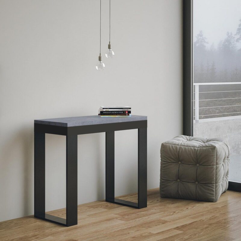 Consolle allungabile 90x40/196 cm Tecno Small Evolution cemento - immagine 2