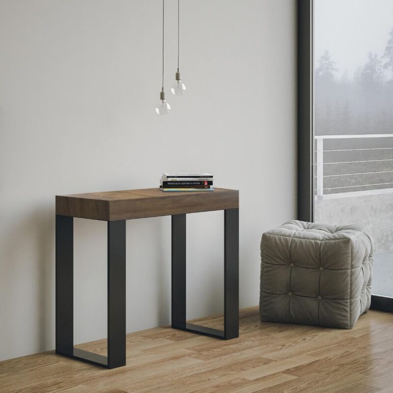 Consolle allungabile 90x40/196 cm Tecno Small noce - immagine 2