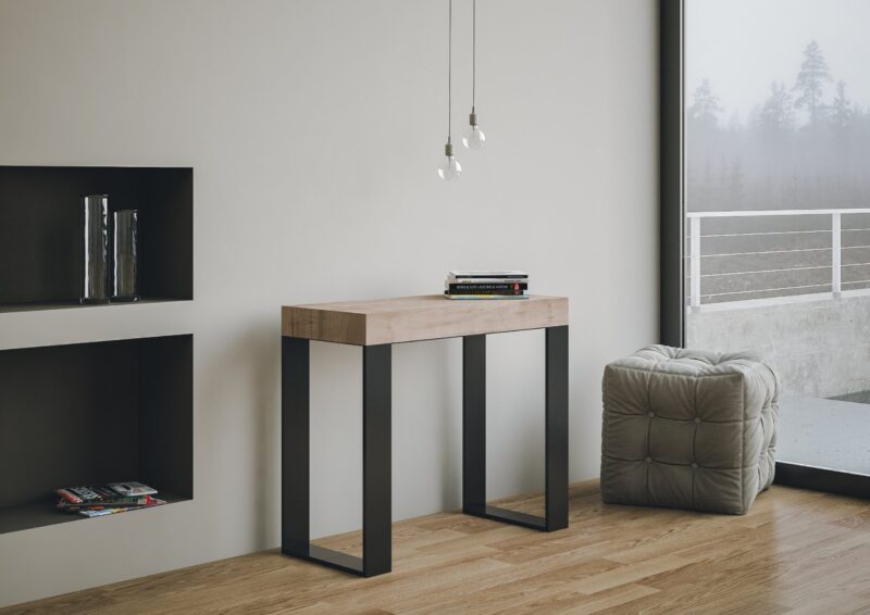 Consolle allungabile 90x40/196 cm Tecno Small Premium quercia natura - immagine 2