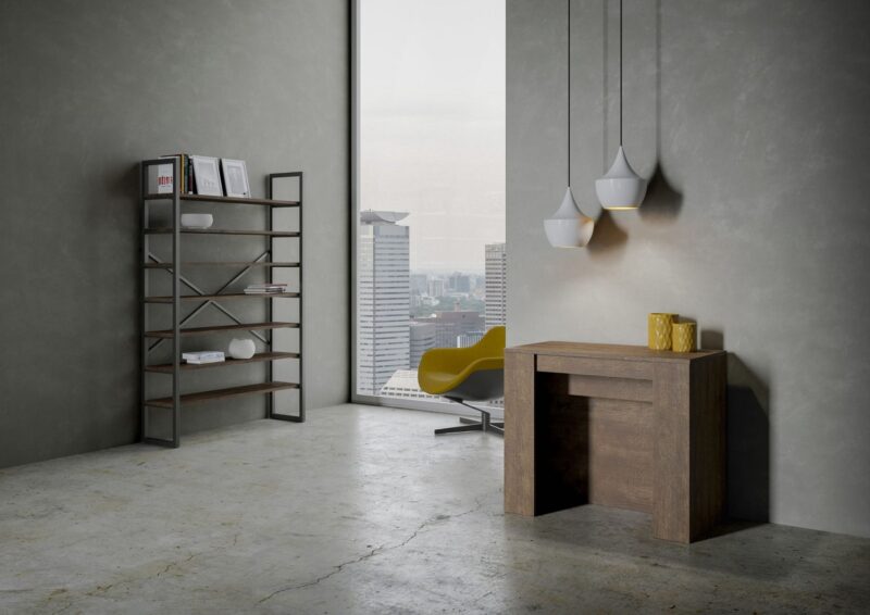 Consolle allungabile 90x48/296 cm Venus noce allunghe interne - immagine 2