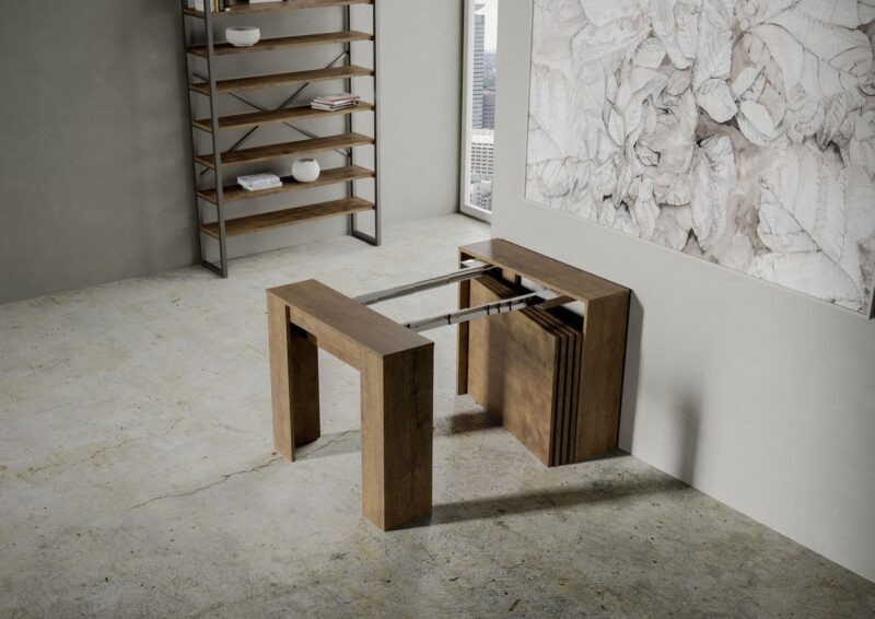 Consolle allungabile 90x48/296 cm Venus noce allunghe interne - immagine 3