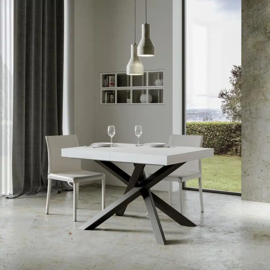 Tavolo allungabile 130/234x90 cm Volantis bianco frassino gambe antracite - foto 2