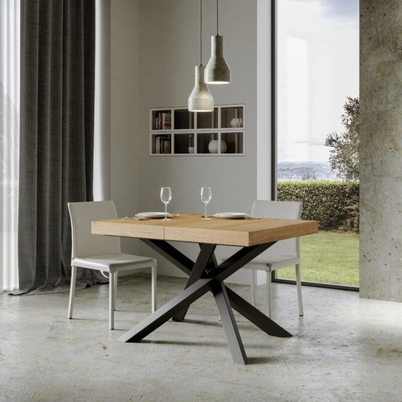 Tavolo allungabile 130/234x90 cm Volantis quercia natura gambe antracite - immagine 2