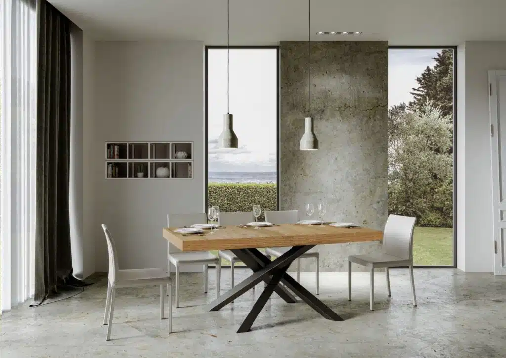 Tavolo allungabile 160/420x90 cm Volantis quercia natura gambe antracite - foto 2