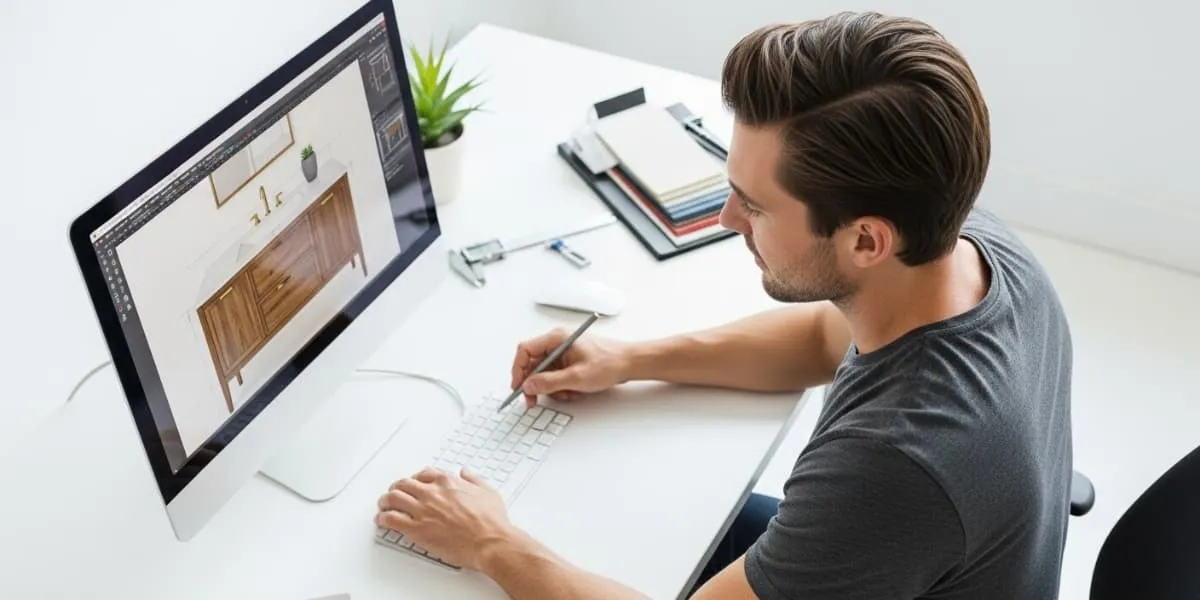 Dettaglio di un progetto sartoriale per un bagno su misura di Interno77