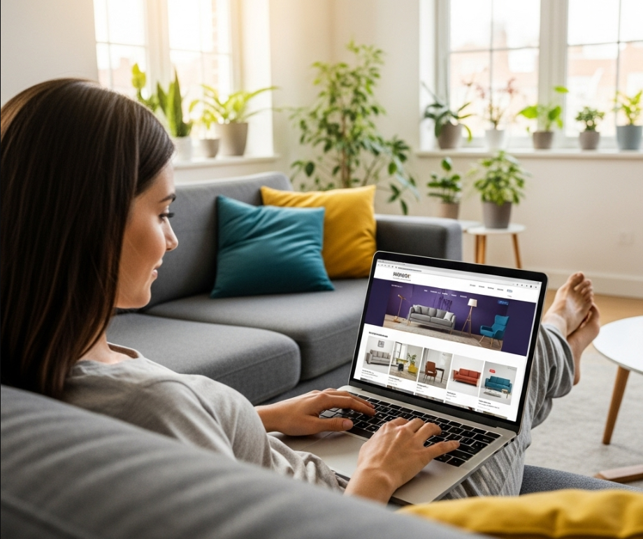 Richiedere una consulenza arredo online con INTERNO77 dal proprio computer di casa.