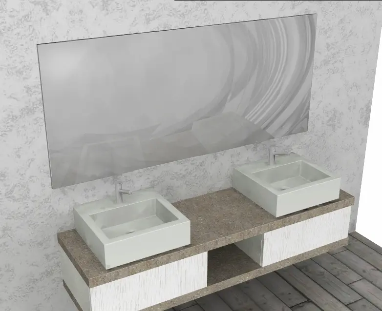 Esempio di rendering 3D per un progetto d'arredo bagno personalizzato