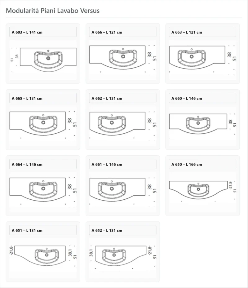 B201 A609 Versus – Mobile arredo bagno design curvo stondato L.106 cm personalizzabile COMPAB - immagine 8