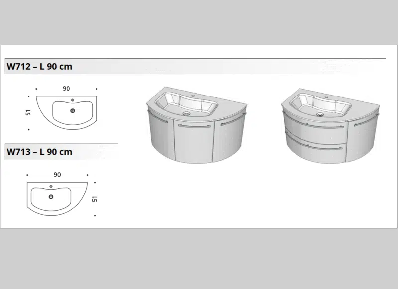 Mobile Bagno Curvo Salvaspazio ARCOM ELY W713 - Design Made in Italy - foto 3