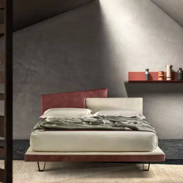 Letto Matrimoniale Autoportante Samoa Link, design Made in Italy: vista frontale elegante in camera moderna.