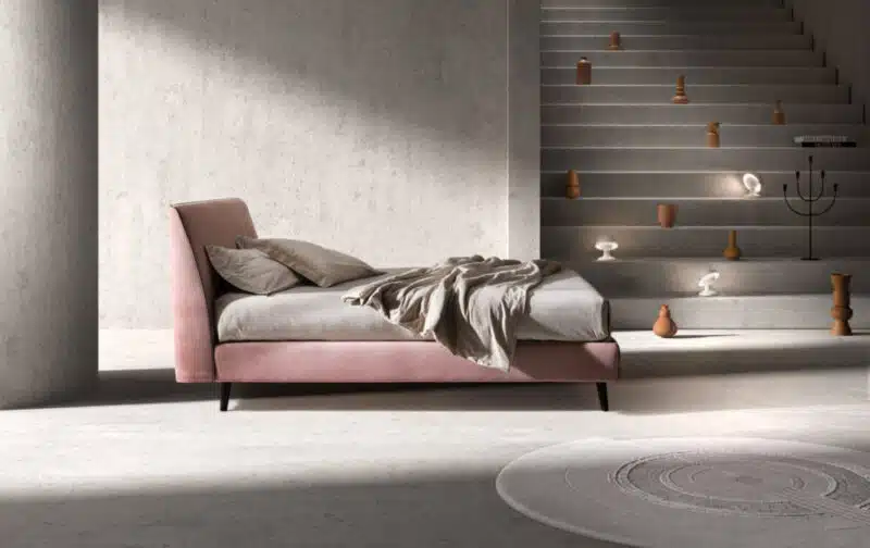 Letto Matrimoniale Samoa TIME design moderno, testiera imbottita - ambientazione camera da letto
