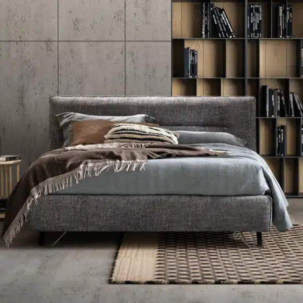 Letto Matrimoniale Samoa CUT, design moderno Made in Italy - vista frontale, camera da letto elegante