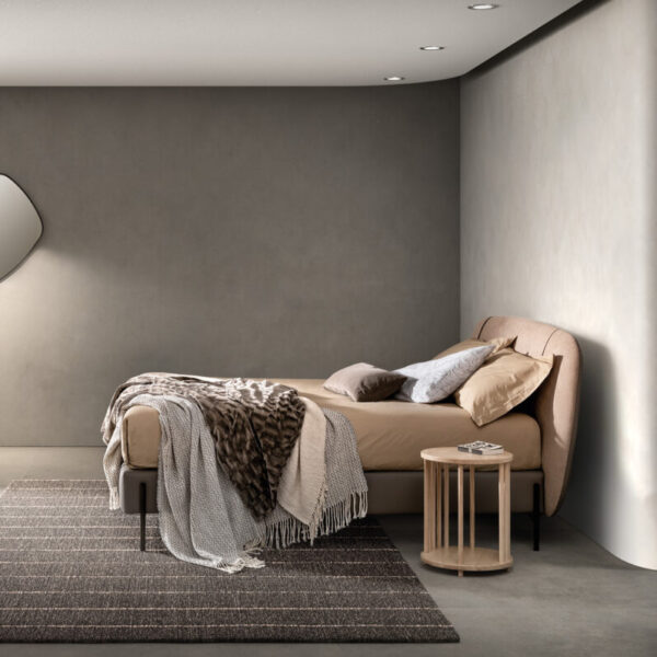 Letto Matrimoniale Samoa SET con contenitore, meccanismo sollevamento rete, design funzionale.