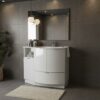COMPAB Mobile Bagno Curvo stondato L.106 cm a terra - immagine 4