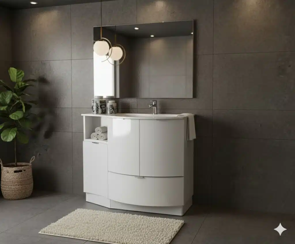 COMPAB Mobile Bagno Curvo a Terra Versus A610 - Design Made in Italy - foto 4