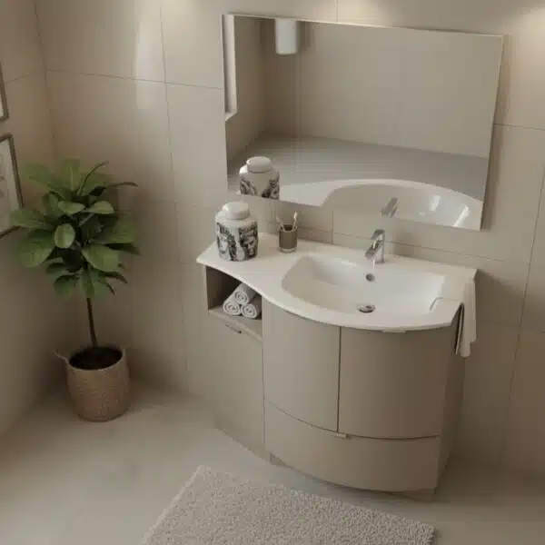 COMPAB Mobile Bagno Curvo a Terra Versus A610 - Design Made in Italy