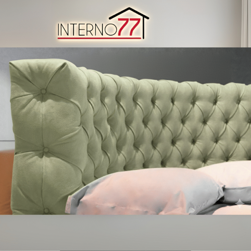 Letto rotondo Design Imperial Light - matrimoniale con lavorazione Capitonnè - immagine 3