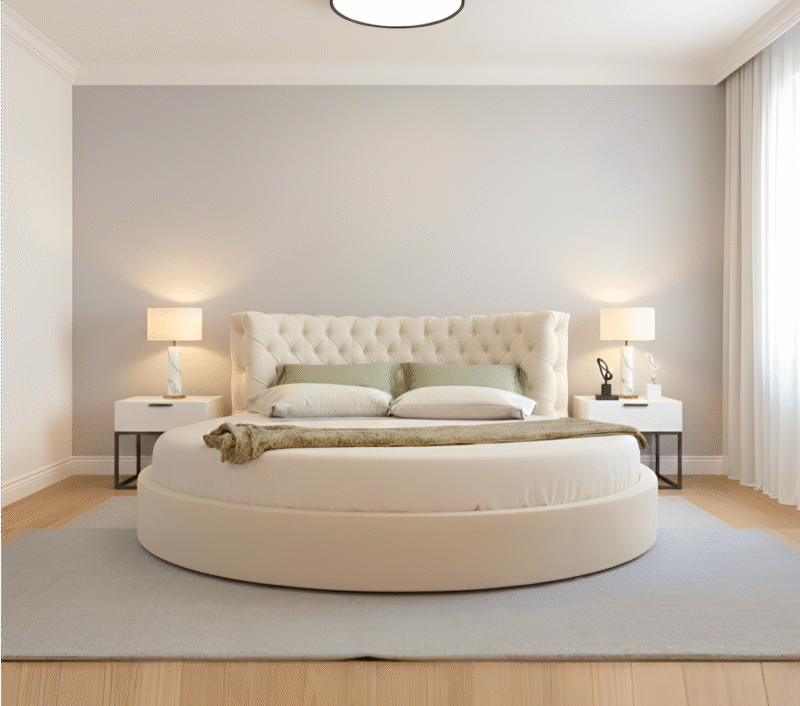 Letto rotondo Design Imperial Light - matrimoniale con lavorazione Capitonnè - immagine 6