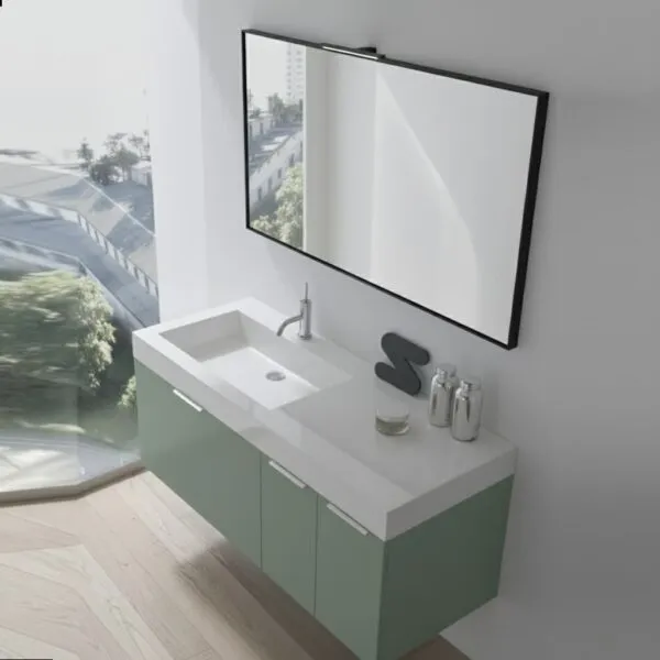 Home 13 Mobile bagno sospeso Compab CITY B201 L.120 - design moderno, vista frontale in ambiente bagno